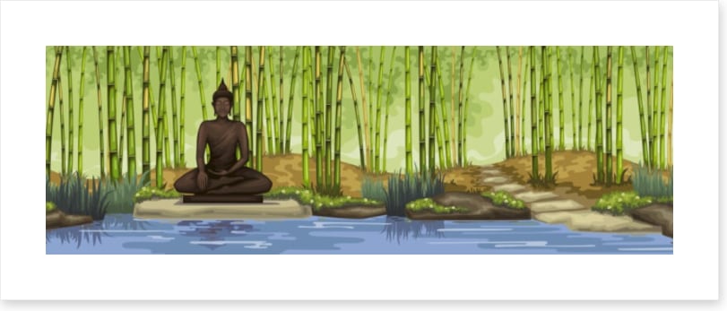Bamboo buddha panoramic