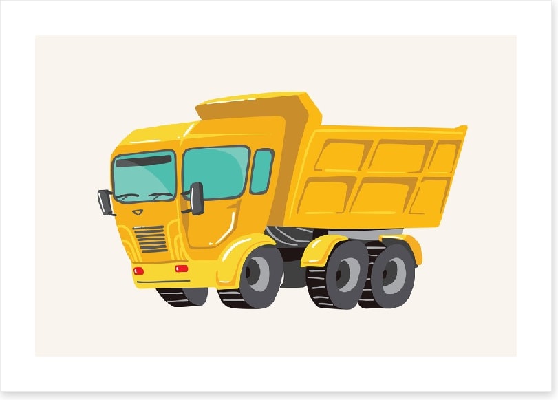 Yellow dump truck