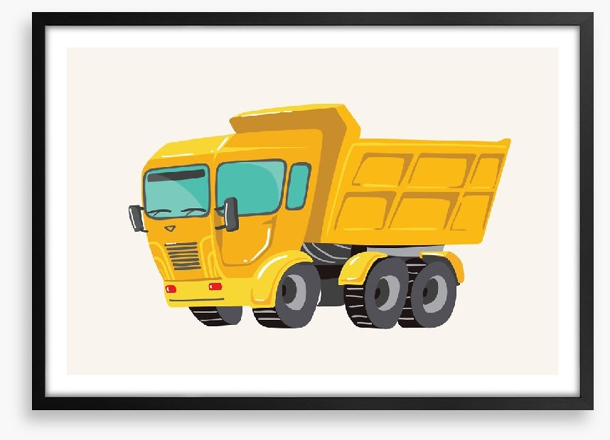 Yellow dump truck