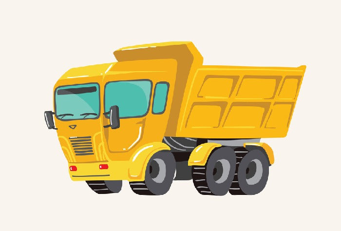 Yellow dump truck