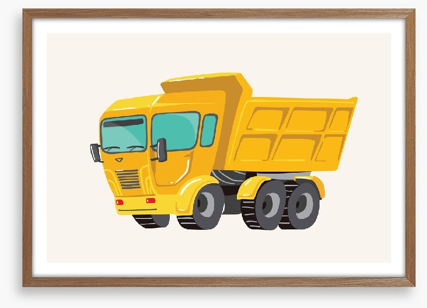 Yellow dump truck