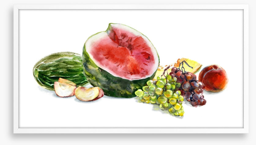 With the watermelon