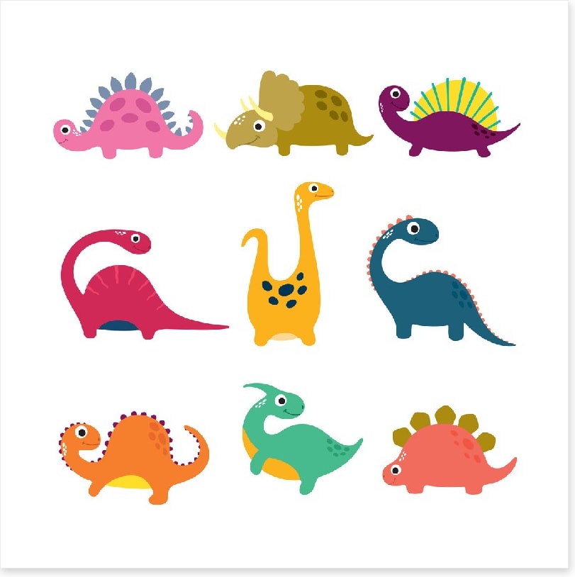 Nine little dinos