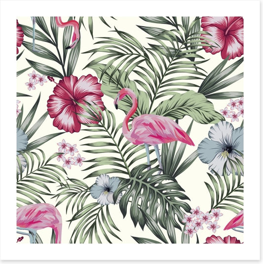 Flamingo in the ferns