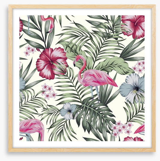 Flamingo in the ferns