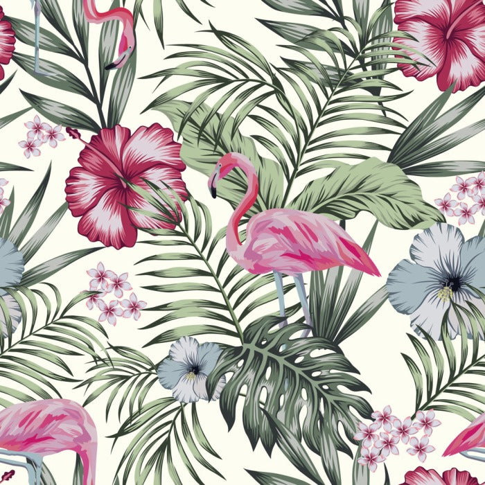 Flamingo in the ferns