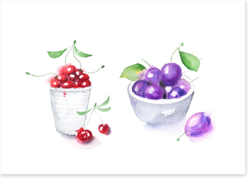 Cherry cup plums
