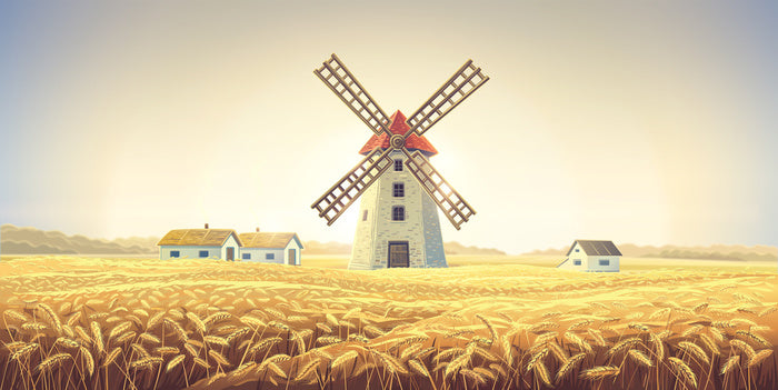Golden wheat mill