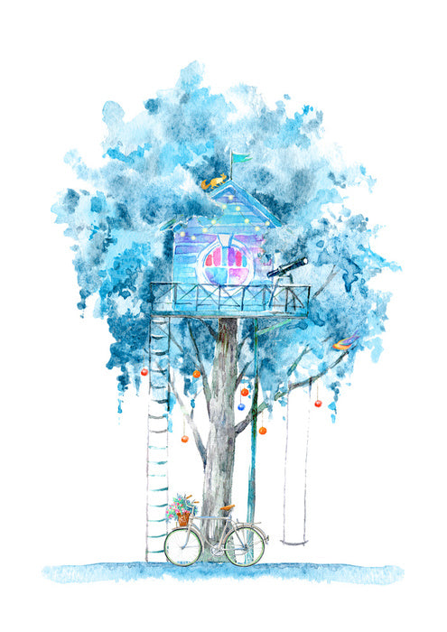 Cubby in the winter tree