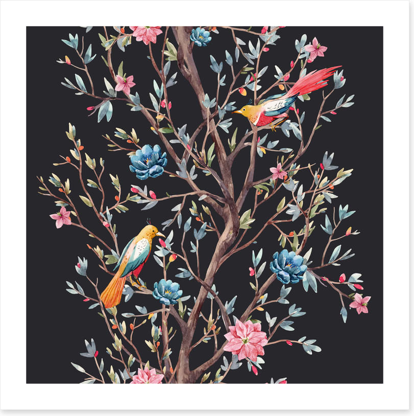 In the blooming branches
