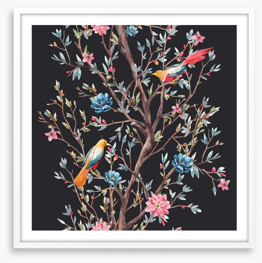In the blooming branches