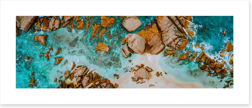 Azure rocks panorama