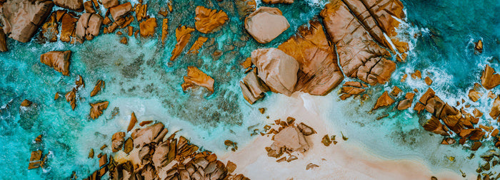 Azure rocks panorama