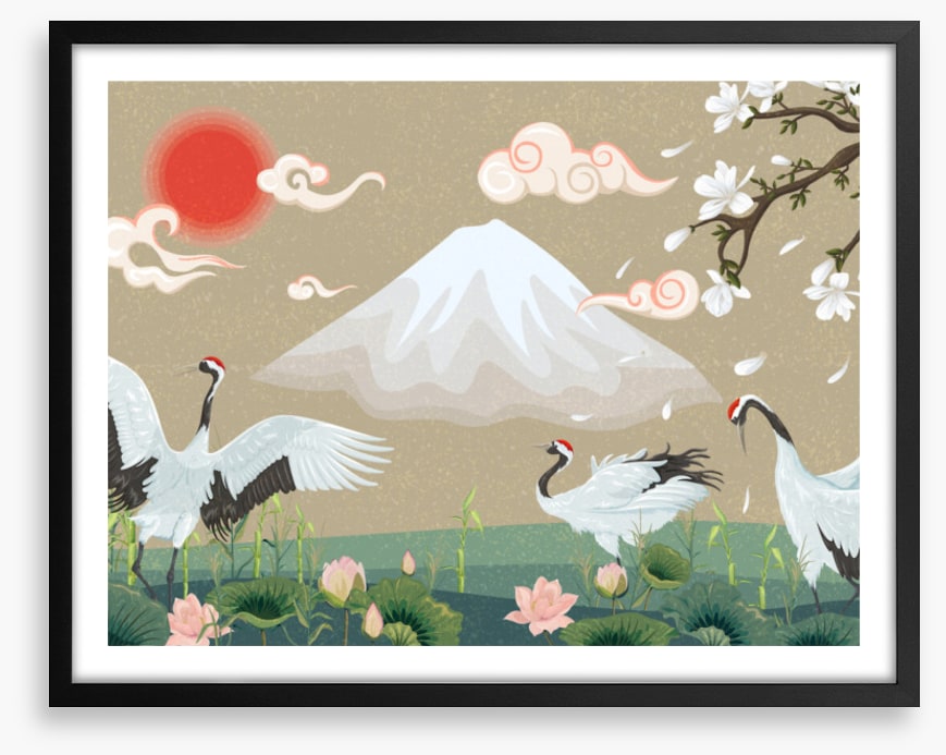 Magnolia garden cranes