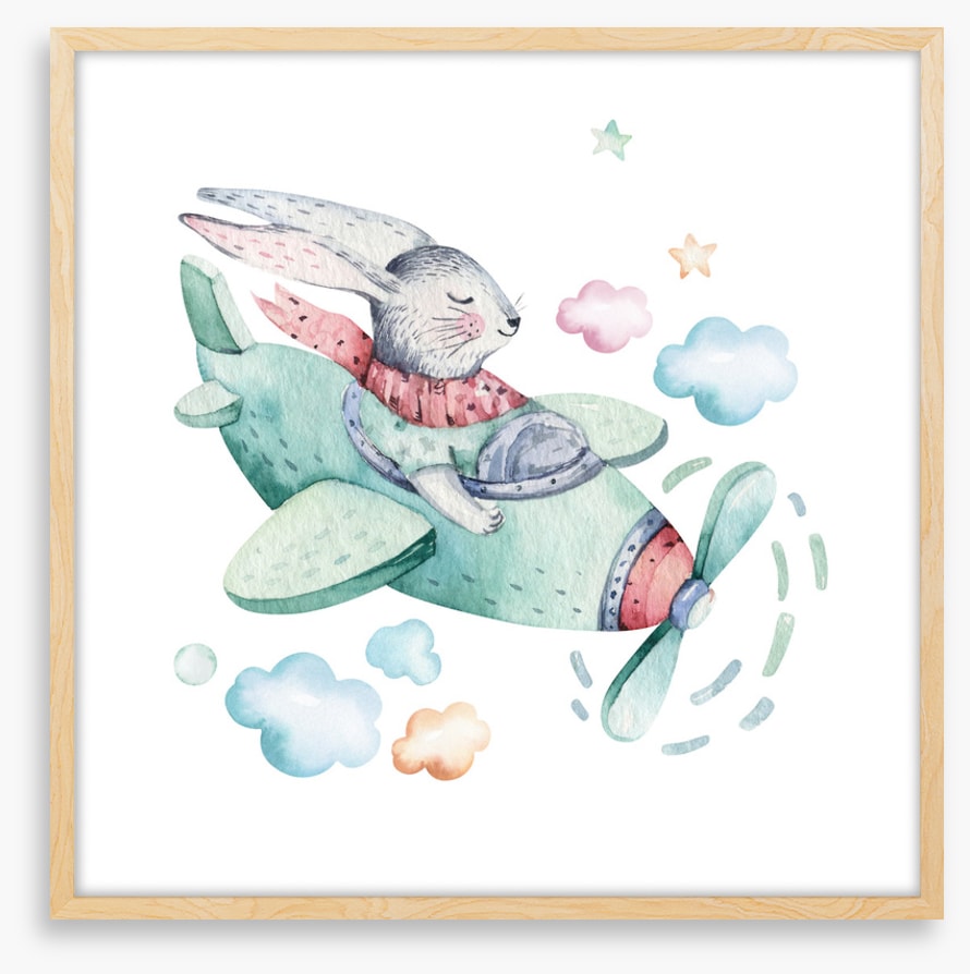 Bunny in a biplane