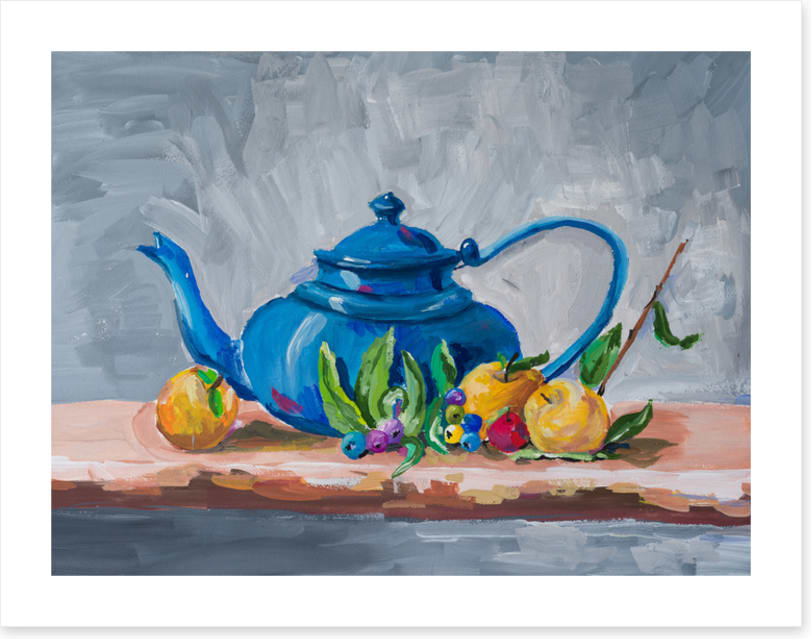 Royal blue teapot