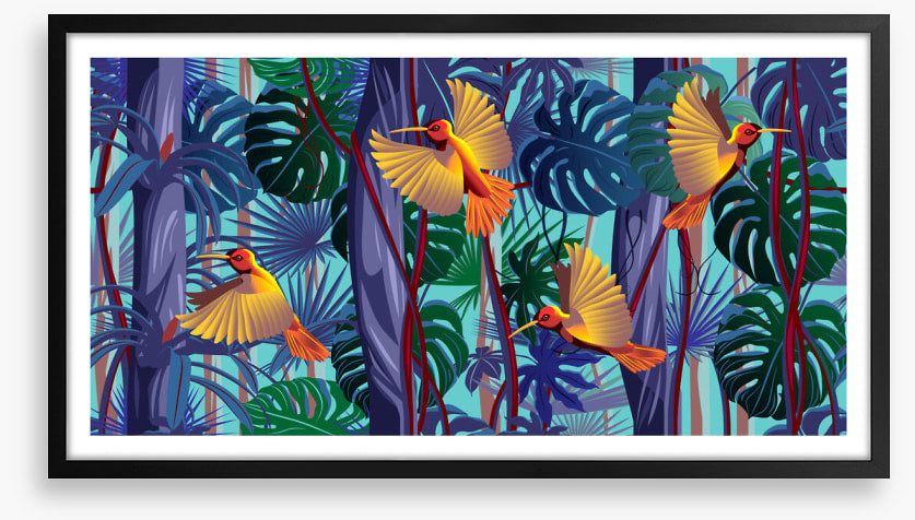 Hummingbirds on the vine