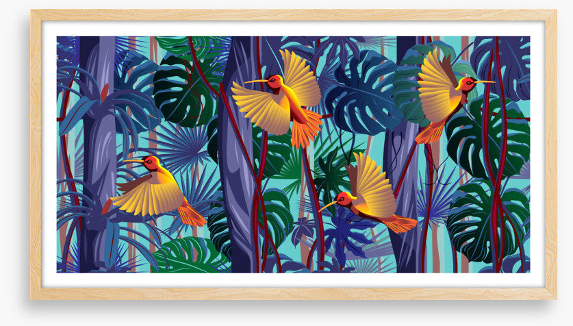 Hummingbirds on the vine