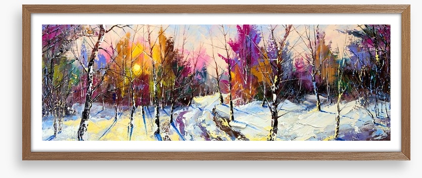 Sunset in Winter woods