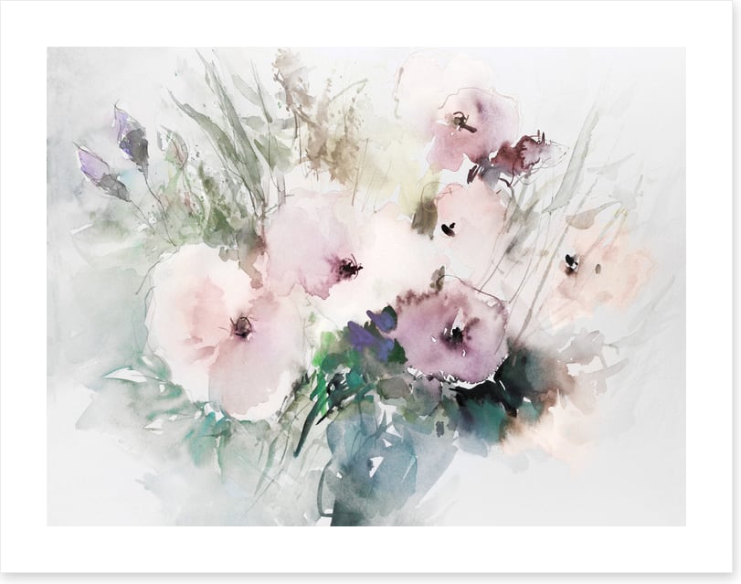 Winter bloom aquarelle