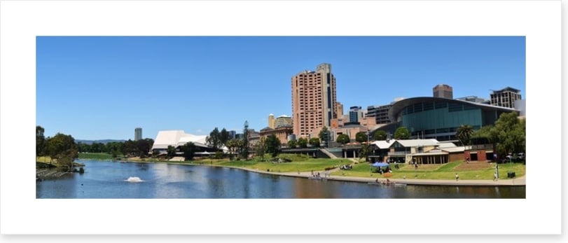 Adelaide skyline from the River Torrens
