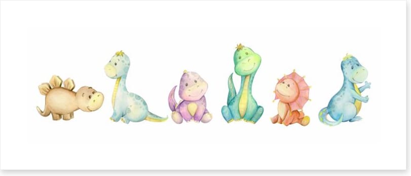 Six little dinosaurs