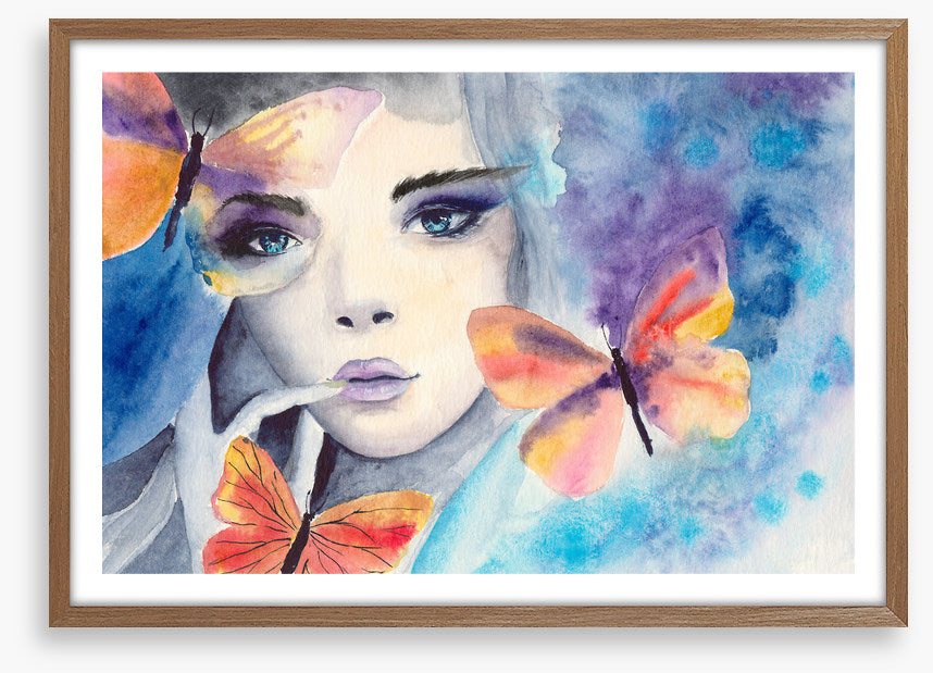 Blue eyes and butterflies