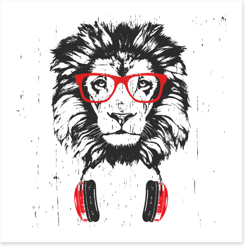 Red, white and lion