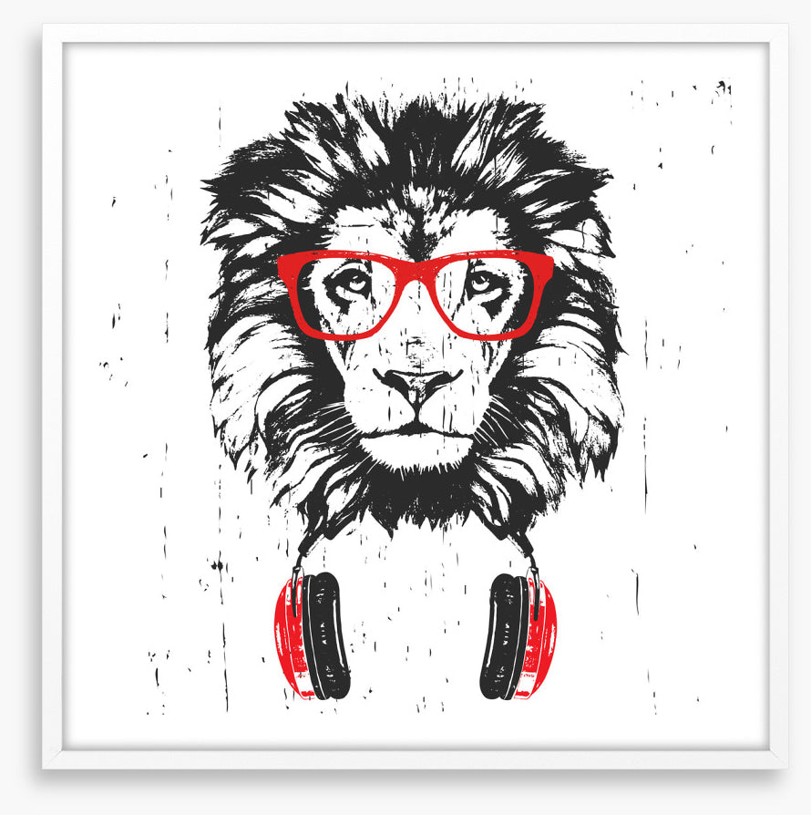 Red, white and lion