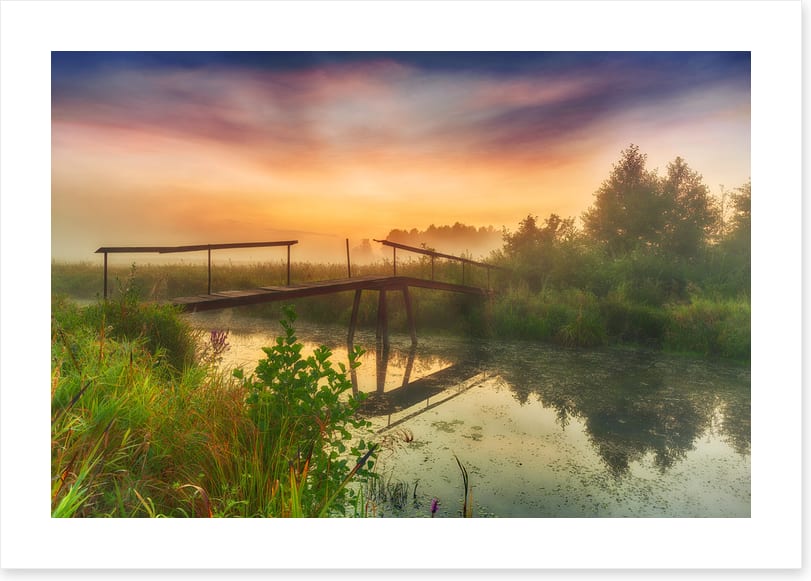 Broken bridge sunrise