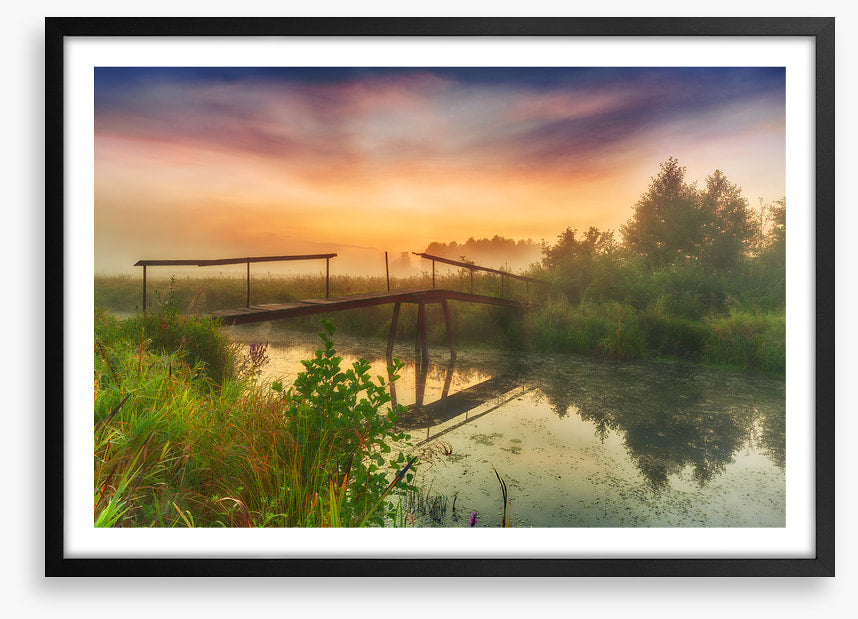 Broken bridge sunrise