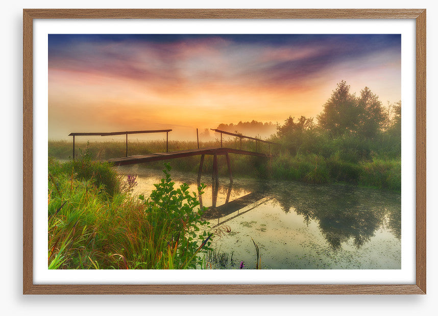 Broken bridge sunrise