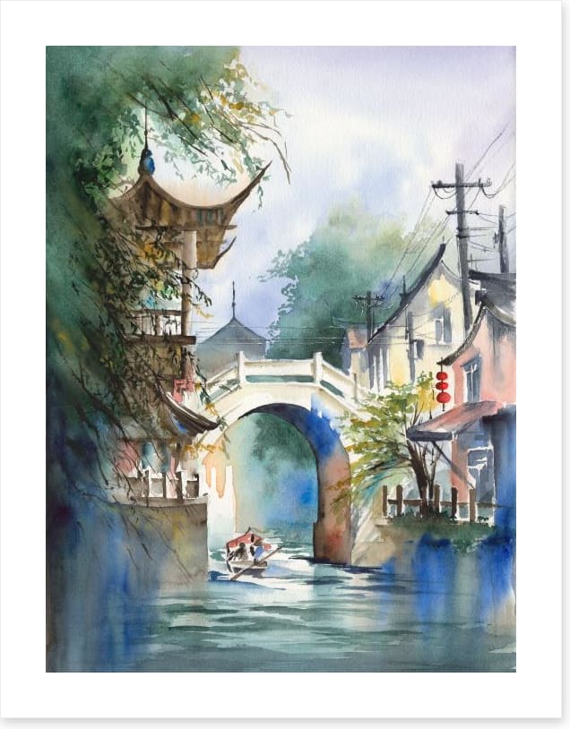 Under the pagoda bridge