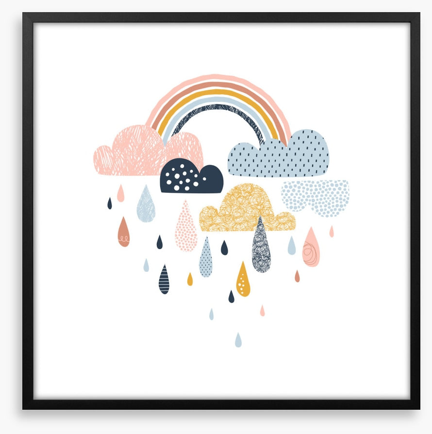 Rainbow raindrops