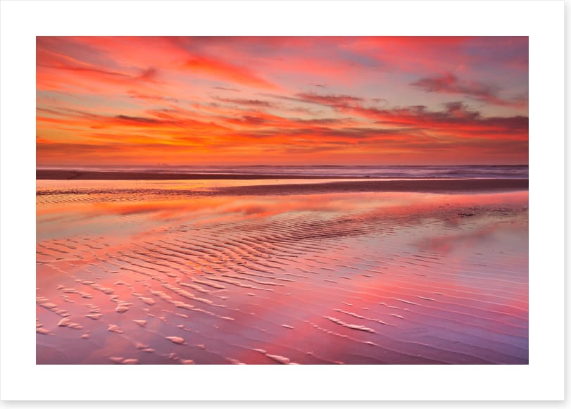 Shimmering sand sunset