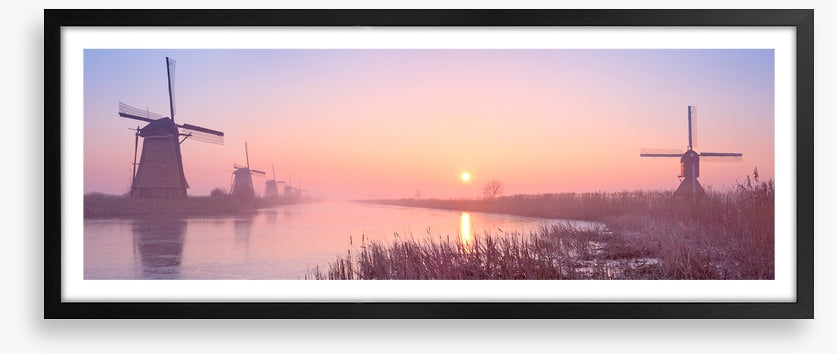Dutch windmill dawn