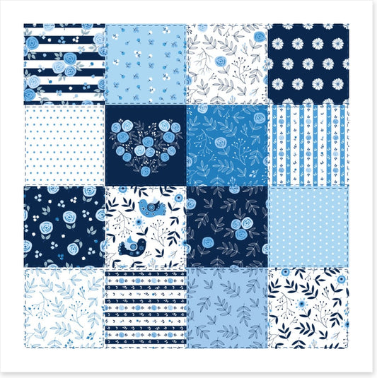 Blooming blue patchwork