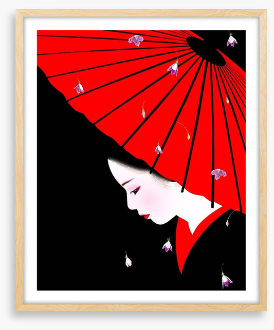 Under the red parasol