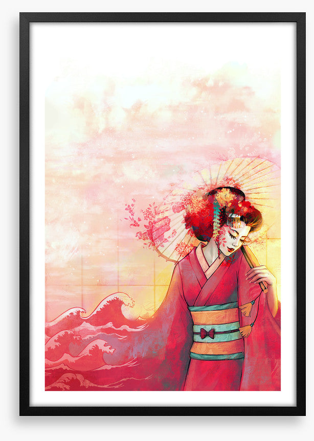 Kanagawa geisha sunset