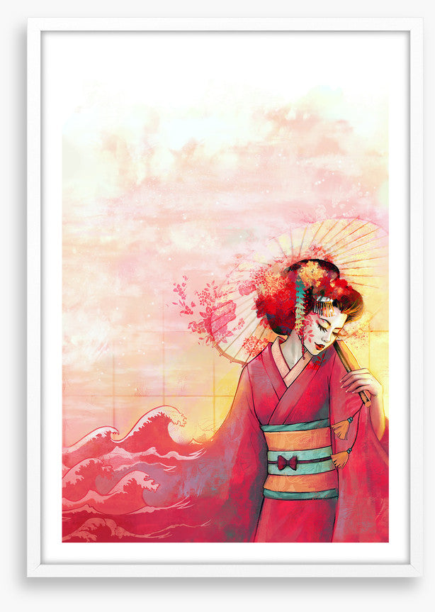 Kanagawa geisha sunset