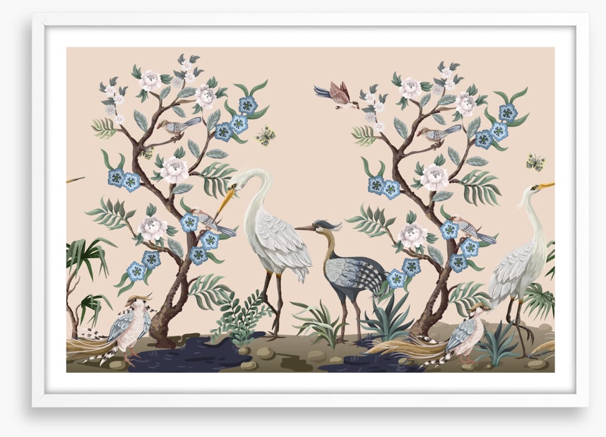 Heron garden chinoiserie