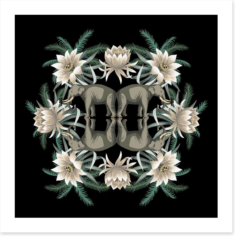 White lotus elephants