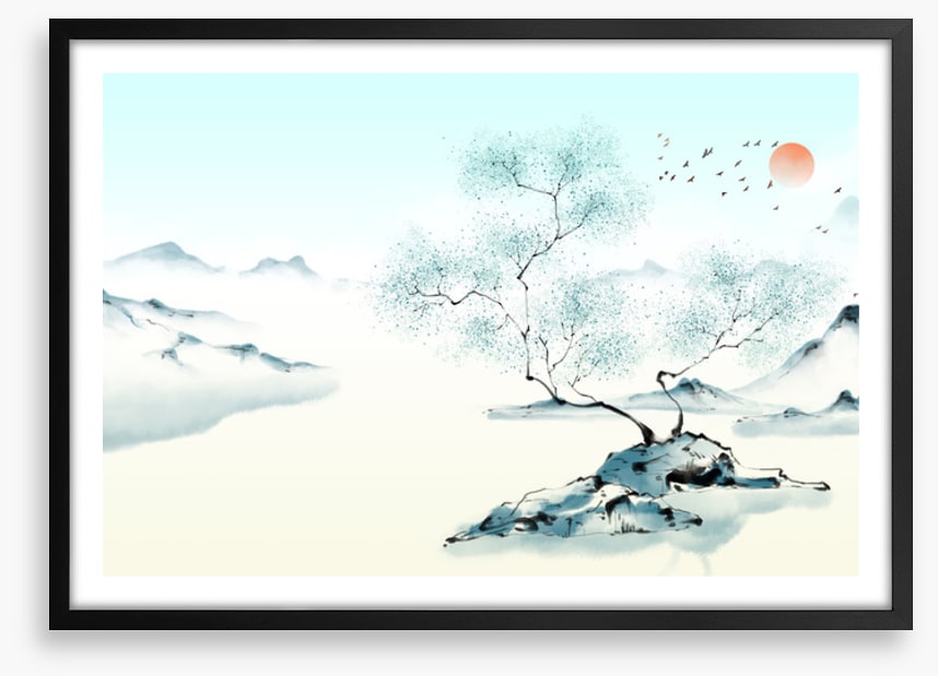 Misty island evening