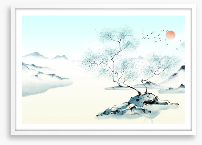 Misty island evening