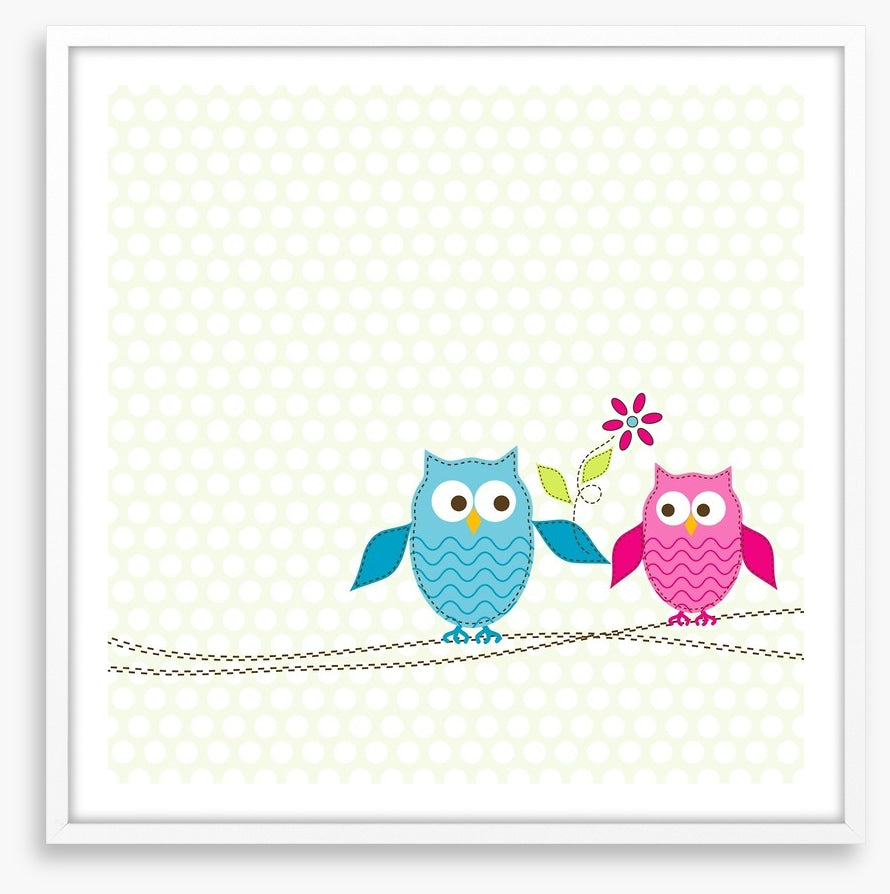 Pink owl in love