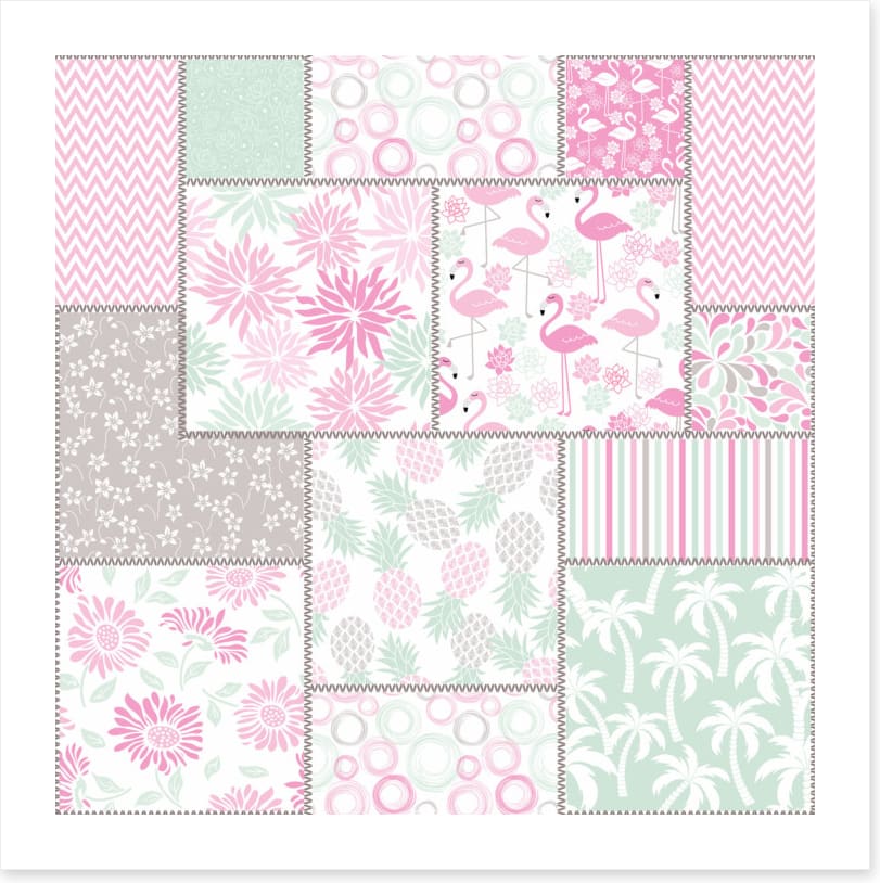 Pink flamingo patchwork