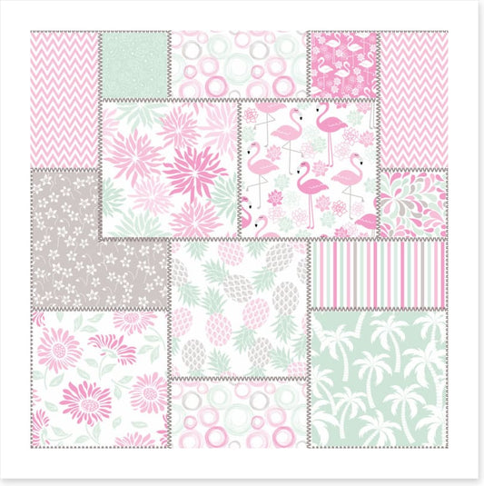 Pink flamingo patchwork