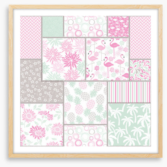 Pink flamingo patchwork