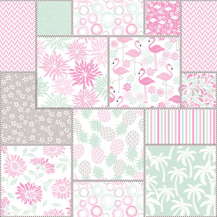 Pink flamingo patchwork