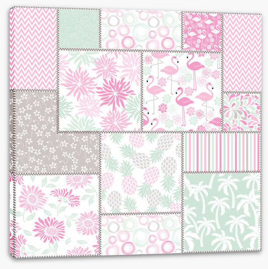 Pink flamingo patchwork